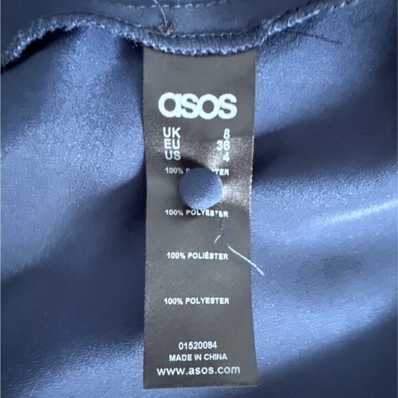 ASOS Maternity Navy Pleated Maxi Dress Size S 100% Polyester Sleeveless - Picture 4 of 5